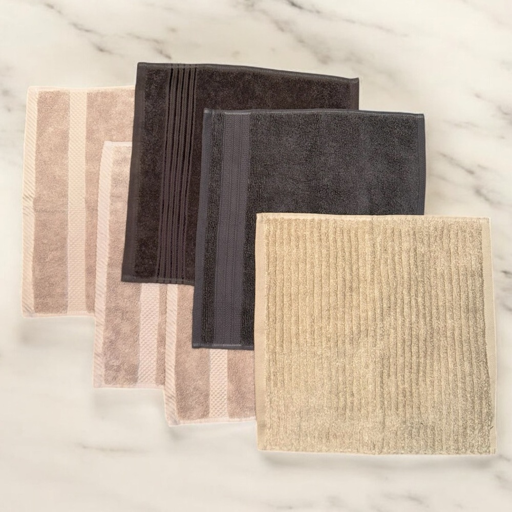 6 Hand cloths wash bath towel new bathroom linens bundle